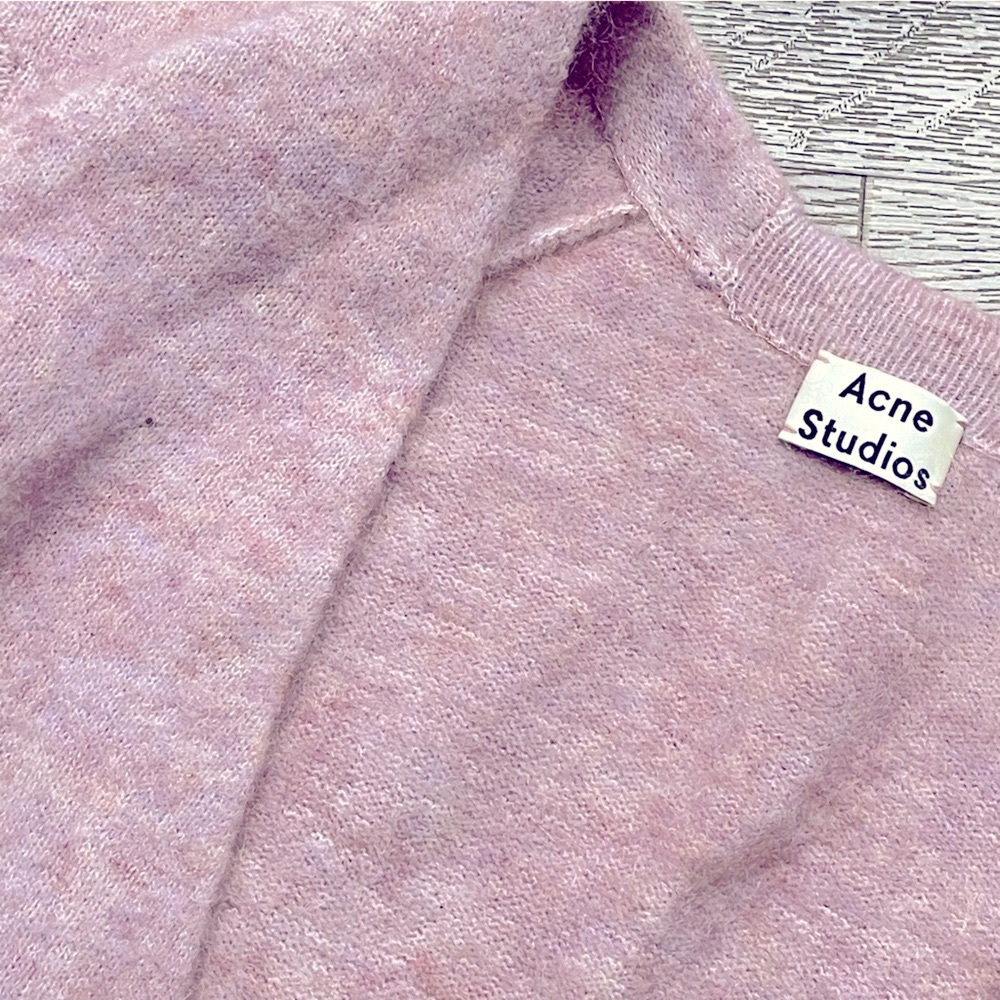 Acne Studios Raya Wool Mohair Oversize Long Cardigan Open Front Pockets Sz S - Picture 6 of 12